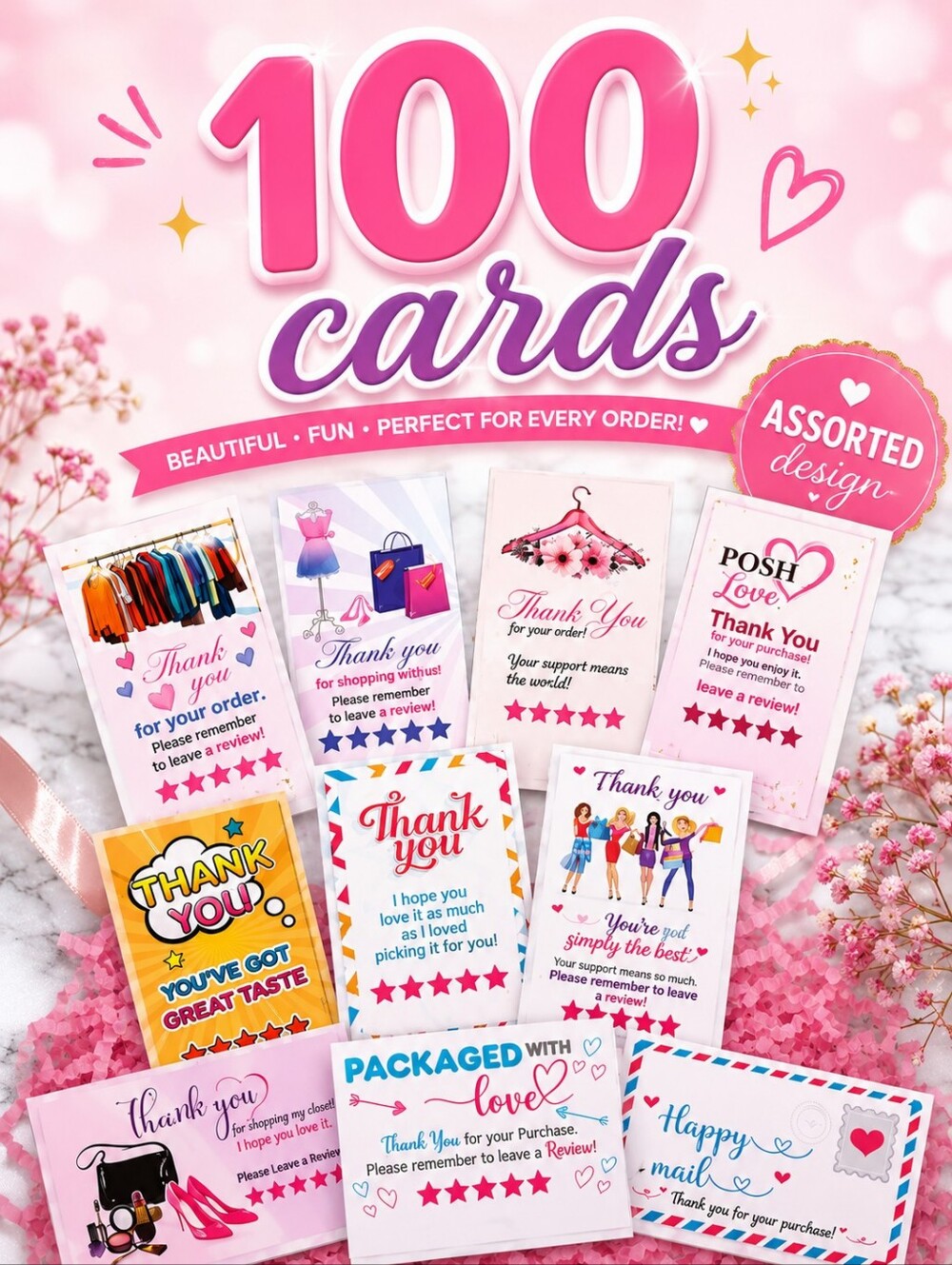 100 Thank You Cards